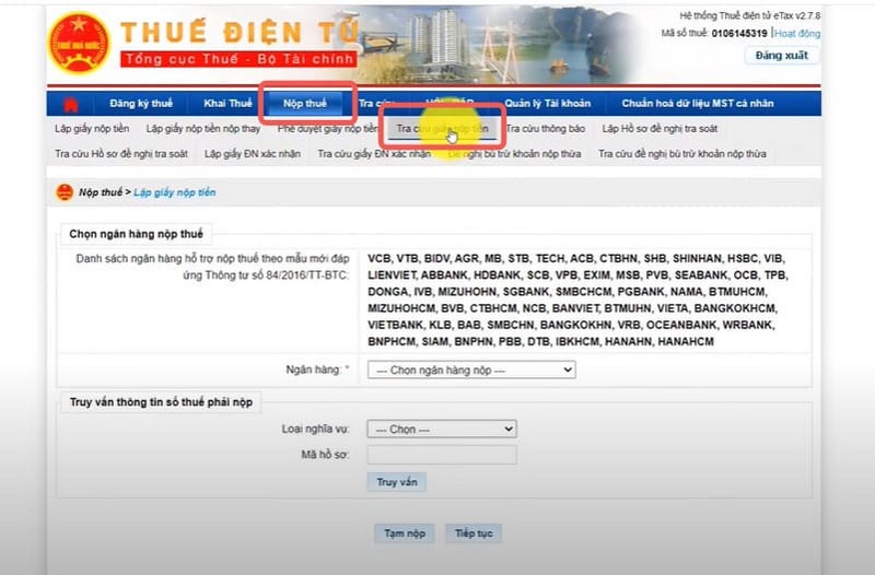 Hướng dẫn chi tiết các bước nộp thuế môn bài online - bước 6