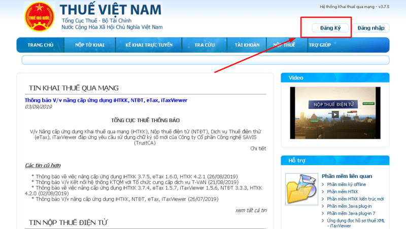 Đăng ký tài khoản thuế điện tử  - 1