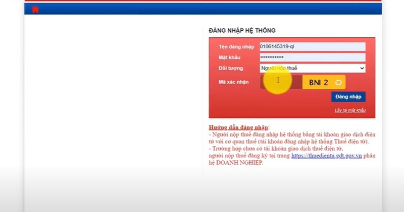 Hướng dẫn chi tiết các bước nộp thuế môn bài online - bước 2
