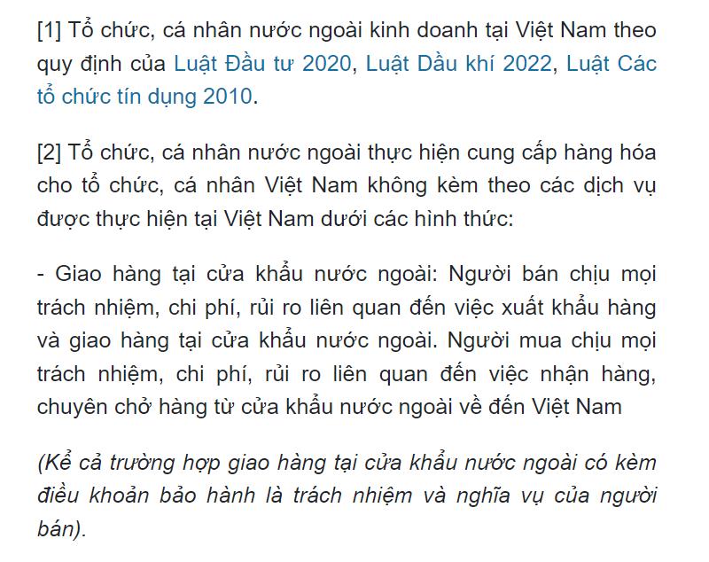 Thuế thầu nước ngoài không áp dụng với các đối tượng