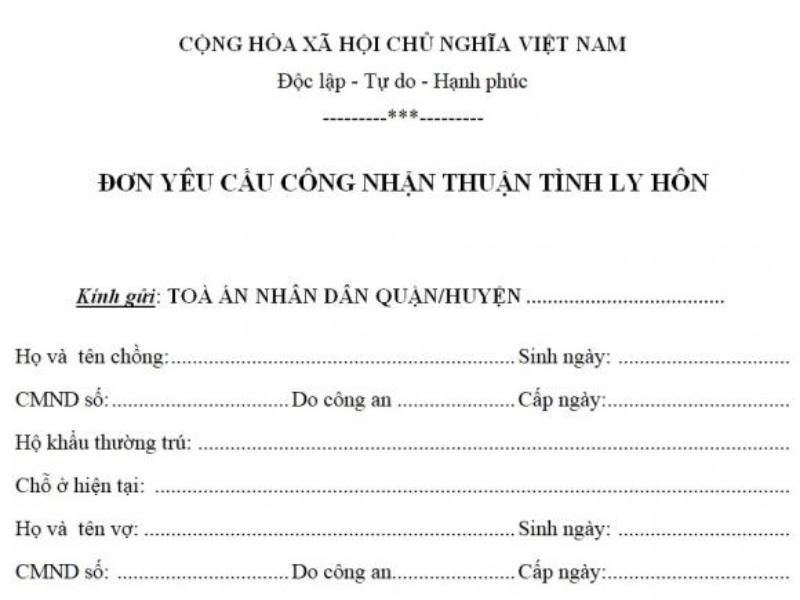 Các thủ tục ly hôn thuận tình theo quy định pháp luật