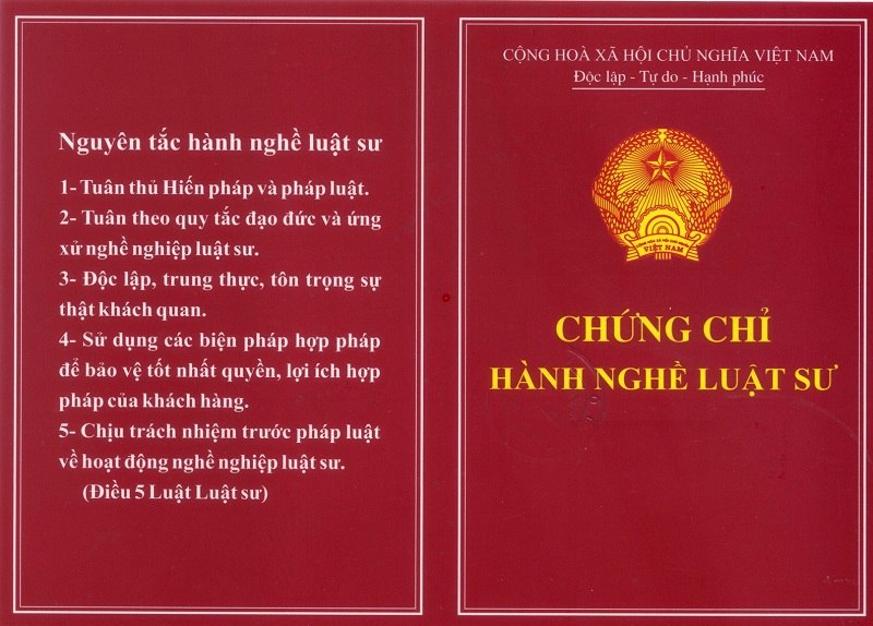 Đây là giấy phép để được hành nghề làm việc ngành luật, pháp luật