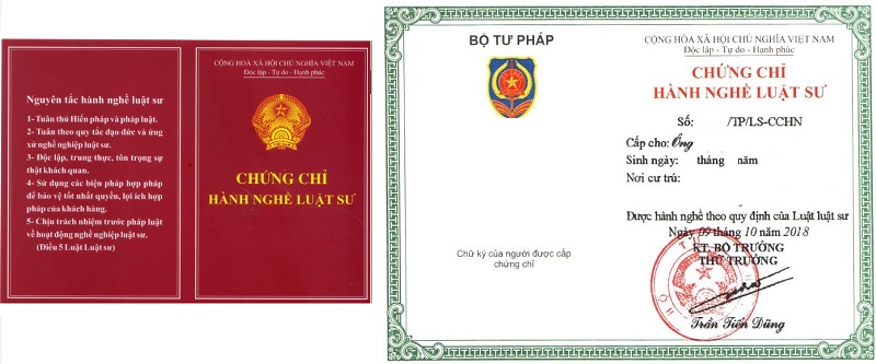 Chứng chỉ hành nghề do Bộ Tư pháp cấp phép